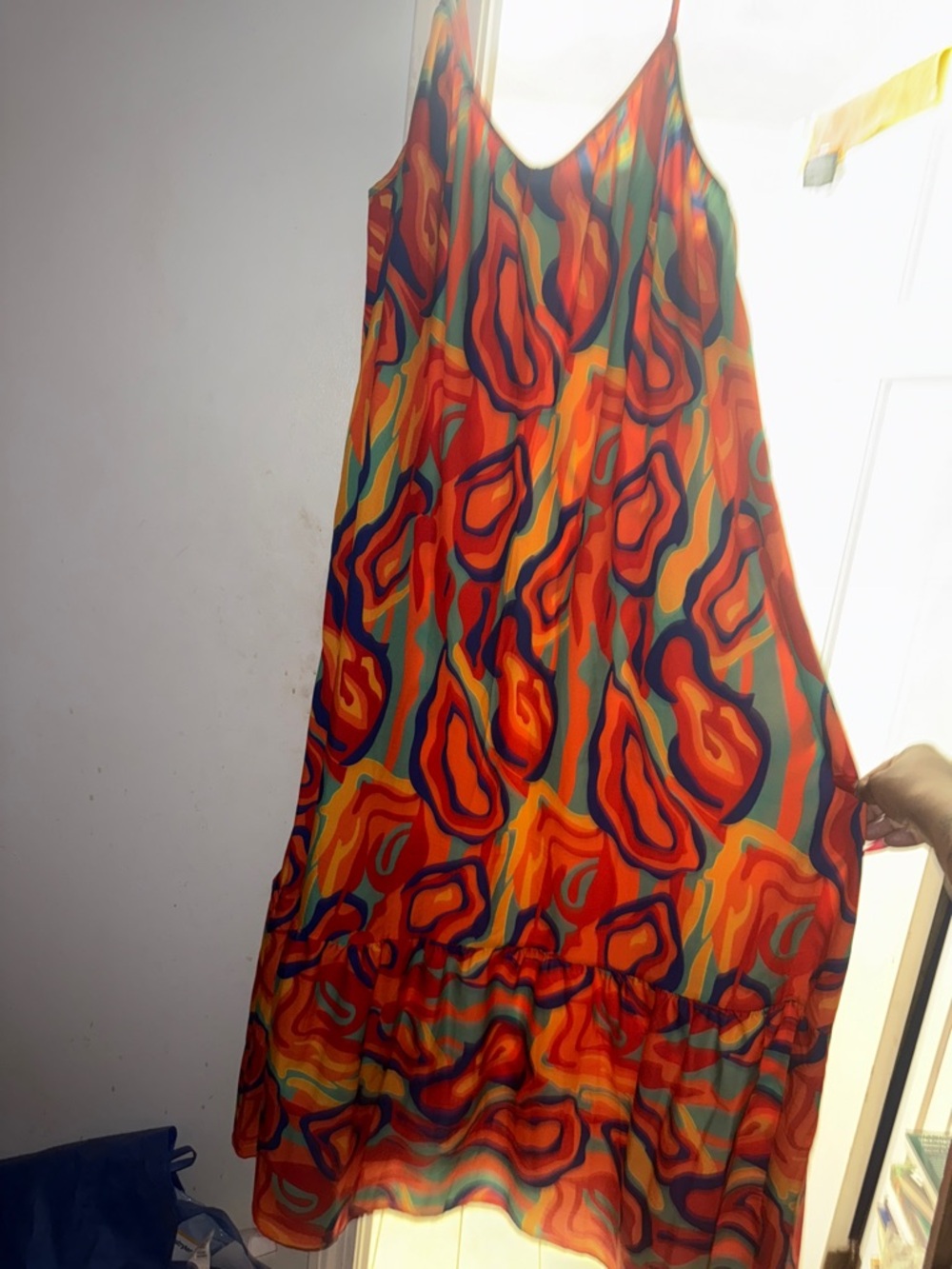 SHEIN Multicolor Abstract Print Maxi Dress